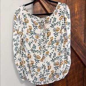 Angels Mustard and Green Floral Blouse